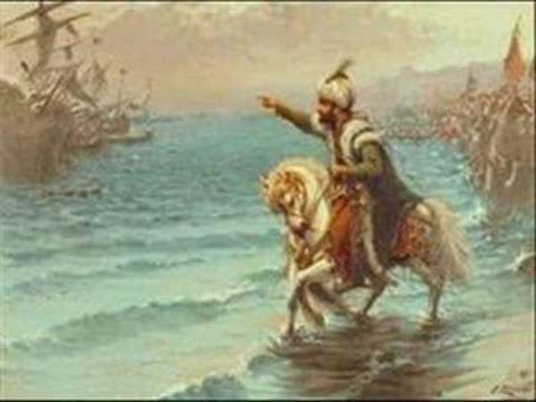 Akemseddin ise gencecik padiah Fatih'i gsterir; "Sultan Mehmed odur, iekleri ona veriniz" demek ister. Fatih de Akemseddin'i gstererek, "Gidin gene ona verin... Sultan Mehmed benim ama o benim hocamdr" der.