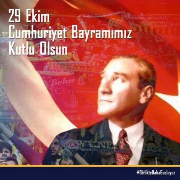 <b>FENERBAHE</b> Ulu nderimiz Mustafa Kemal Atatrk'n, milletimize armaan olan Cumhuriyet'in 90.yldnmn kutluyor; Atamz sonsuz sayg ve aidiyetle anyoruz...