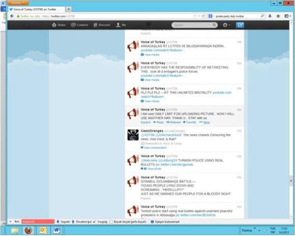 Baka bir tweet'te ise portakal gaz kullanld yazld.