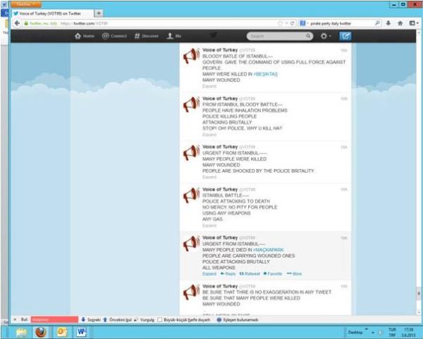 Eylemler sonucu lenlerin olduu yazlan tweet'lerin yannda, l ve yaral saylarna dair tweet'ler de atld.