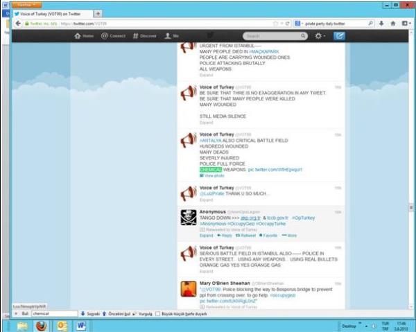 Yalan haber rzgar Trkiye'nin snrlarn aarak yanl bilgilerin konuulmasna neden oldu. Bunlardan biri polisin eylemcilere kar gerek kurun kullandna dair.