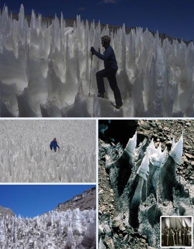 <b> PEN�TENTES:</b>   <p>Baz� da� tepelerinde g�r�lebiliyor. G�ne� ���nlar�n�n buzullara yans�mas� sonucunda olu�tuklar� belirtiliyor.</p>