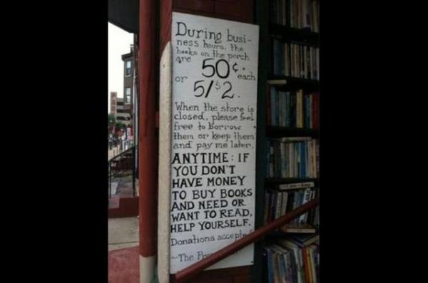 Bu dkkanda kitap almak-vermek serbest ve bedava