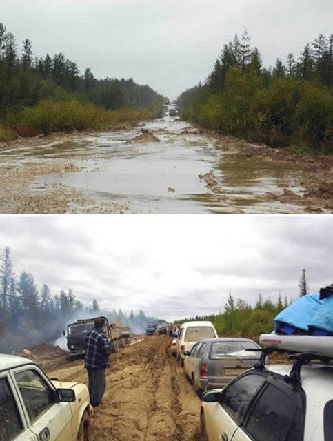 Sibirya - Yakutsk Yolu, Rusya - Moskova ile Yakutsk'u birbirine balayan bu yol zerinde Antartika dnda grlen en dk hava scakl yaand iin yol, 10 ay sren k sezonunda kar ve yatan grlmez hale geliyor. Yolda asfalt bulunmad iin 2 aylk scak havada eriyen karlar yolu bir amur ynna dntrerek, aralarn saplanp kalmasna neden oluyor. - Bu yolu istesenizde kullanamyorsunuz; nk bu yoldan gitmek iin zel olarak izin almanz gerekiyor. Eer izni alrsanz yola kabiliyorsunuz ki bir de kardan araba gelecek olursa o da artk sizin probleminiz.