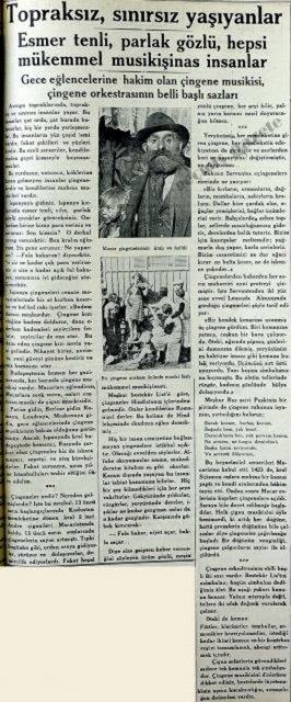 (1936) Gece elencelerine hakim olan ingene musikisi, ingene orkestrasnn belli bal sazlar