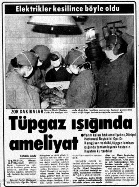 1985 "Hasta elektrikle alan cihazlardan birine bal olsayd kurtulamazd."