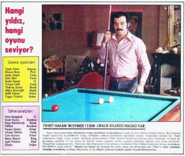 1974 Tark Akan - Bilardo Ekrem Bora - Piti Sadri Alk - Tavla Ediz Hun - Tavla Kadir nanr - 21 Fatma Girik - Tavla Trkan oray - Bezik Hlya Koyiit - Bezik Salih Gney - Poker Tugay Toksz - Poker