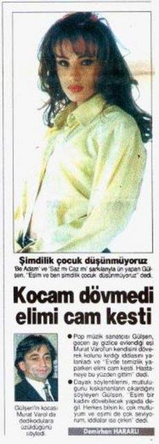 1997 Kocasndan dayak yedii konuulan arkc Glen, "Evde temizlik yaparken elimi cam kesti. Hastaneye bu yzden gittim" aklamasn yapt...