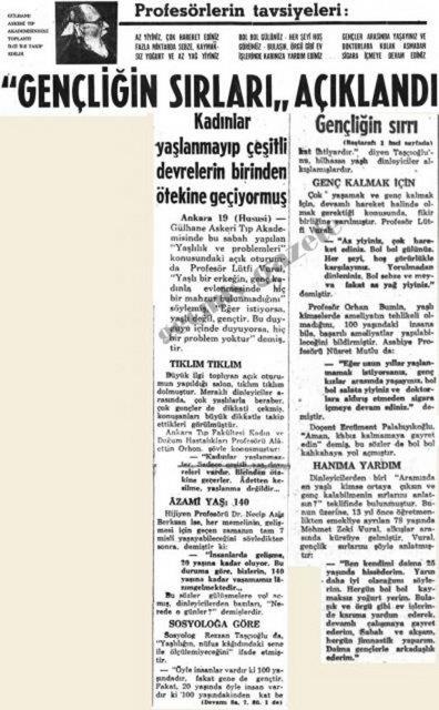 (1963) Az yiyiniz, ok hareket ediniz. Fazla miktarda sebze, kaymaksz yourt ve az ya yiyiniz. Bol bol glnz. Her eyi ho grnz. Bulak, rg gibi ev ilerinde karnza yardm ediniz. Genler arasnda yaaynz ve doktorlara kulak asmadan sigara imeye devam ediniz.