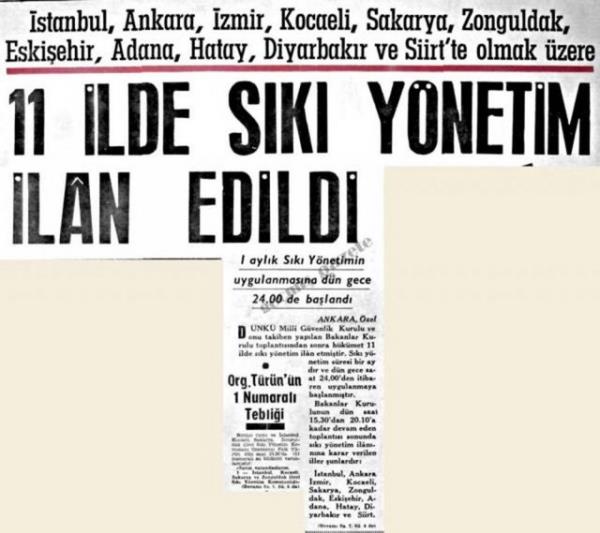 (1971) 1 aylk Sk Ynetimin uygulanmasna dn gece 24.00 de baland.