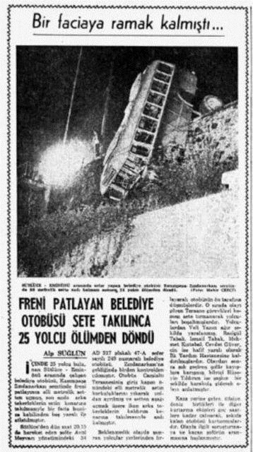 1973 Stlce - Eminn seferini yapan otobsteki yolcular byk bir faciay atlatt...