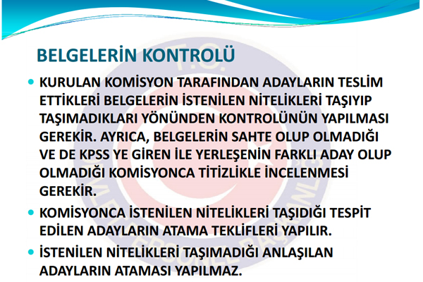 Devlet Personel Bakanl, kurumlarn KPSS ile yerleen adaylarn atamalarn yaparken dikkat edecei hususlar ieren bir rehber yaymlad.