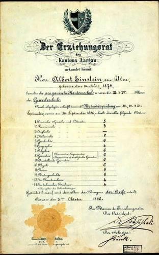 <b>Albert Einstein'�n okul karnesi</b>