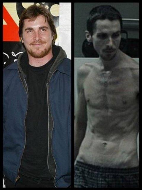 <p><b>Christian Bale</b></p>  'The Machinist' filminde insomniadan muzdarip bir karakteri canlandrmak iin Bale, yaklak 30 kilo kaybetmiti.