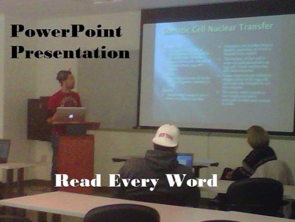 Sunumlarda her kelimeyi tek tek okumayn.