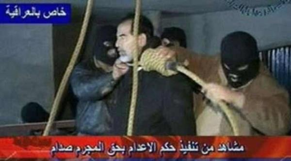 26 Aralk 2006'da idama mahkum edilen 24 yllk lider, 4 gn sonra asld. damndan hemen nce halkna: "Birlik iinde kaln ve ran'a gvenmeyin" diyerek seslendi.