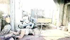 Bu saldrlarda ou kadn ve ocuklardan oluan yzlerce savunmasz sivil insan hayatn kaybetti. rnein 9 kiinin ldrld Sayda katliamnda ldrlenlerin bazlar daha analarnn kucaklarndaydlar. Bu kk bebeklerin bazlarnn kafalar atlan top mermileriyle kopmutu.