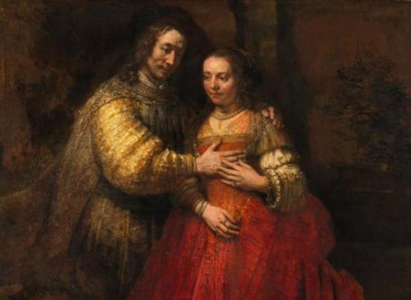 <p><b>Yahudi Gelin - Rembrandt: </b></p>  Yahudi bir babann, kznn dnnde ona yadigar bir kolye hediye ettiini anlatan bir eserdir.