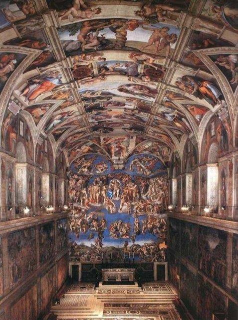 <p><b>Sistine apeli tavan - Michelangelo: </b></p>  Roma'daki Sistine apeli tavannn dekorasyonundan esinlenerek resme dklm nadide bir eserdir.
