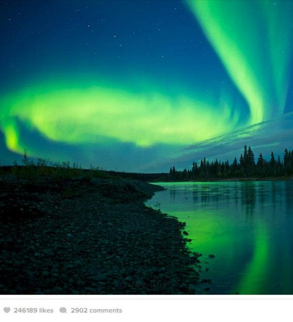 Alaska'dan Aurora Manzaras