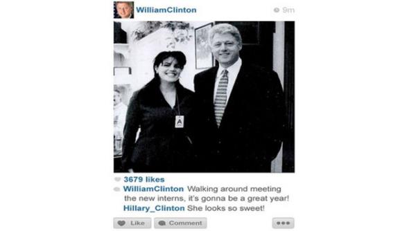4. Yeni stajyeriyle fotorafn paylaan Clinton