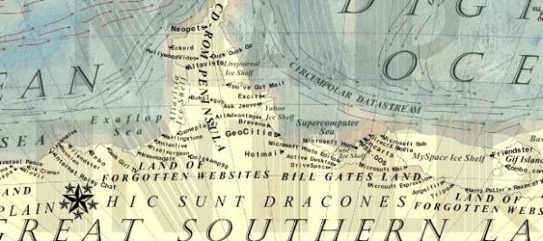 Gemite kalan, unutulan teknolojiler de ayr bir ktada resmedilmi. Kimler yok ki? CD-ROM, GeoCities, Hotmail, MS-DOS, Disket ve daha niceleri