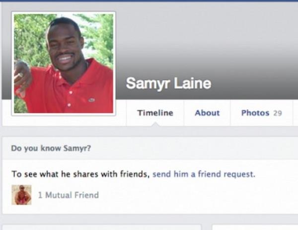 <p><b>11.Samyr Laine</b></p>  Laine Zuckerberg'n oda arkadayd. Ayn zamanda atlet olan Samyr Laine Zuckerberg ile sabaha kadar Playstation oynard.Laine 2012 Londra Olimpiyatlar'na katld. imdi ise bir kitap yazyor ve Haitili ocuklar iin alan bir yard