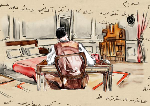 Said Bey, 1911 Haziran'nda Berlin'den, kars Adviye Hanm'a mektup yazyor. llstrasyon: Sait Ming, 2013 Animasyon: Boran Gney, 2013