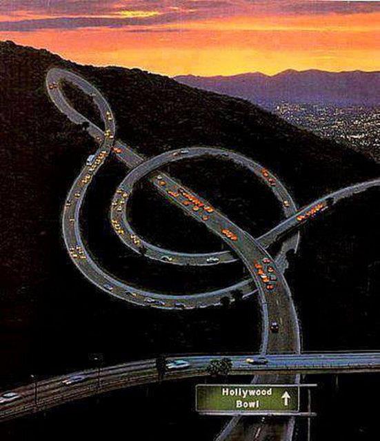 7.Los Angeles'ta bulunan "Musical freeway
