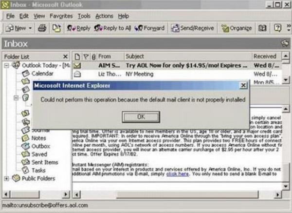 lem gerekletirilemiyor nk var saylan e-posta istemcisi dzgn bir ekilde yklenmemi" Outlook gayet yklenmi gibi geldi ama..