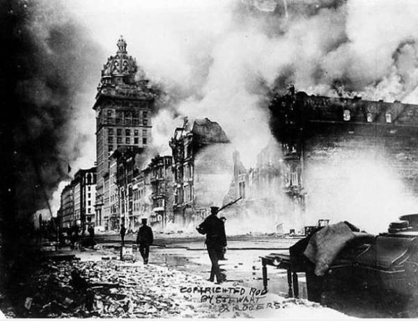 <p>18 Nisan 1906, San Francisco Depremi (ABD) </p>  7.8 byklndeki depremde 3000 kii ld.