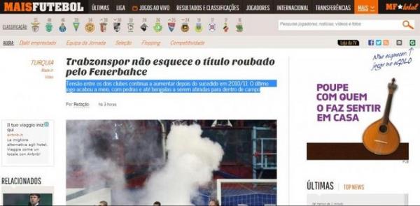 <p><b>MAIS FUTEBOL </b></p>  "2010/11'de iki kulp arasnda ykselen tansiyon, son mata ta ve yanc maddelerle ykseldi. Ma tatil edildi"