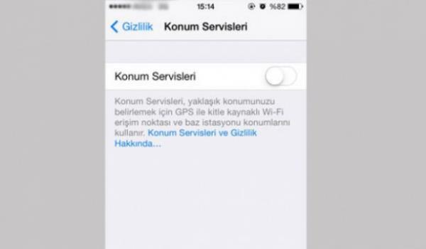 5) Konum Servislerini kapatn Konum Servisleri de bataryann mrn hzl tketen ve telefonu yavalatan zelliklerden biri. Ayarlar'dan nce Gizlilik, sonra Konum Servisleri'ni seip bu zellii kapatabilirsiniz. Hem durduk yere bulunduunuz yeri ifa edip istenmeyen baz olaylarn da nne gemi olursunuz.