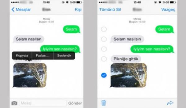 3) Mesajla gelen fotoraf ve videolar silin iPhone'unuzun mesaj zellii ile size yollanan fotoraflar ve videolar da telefonunuzda yer kaplyor. Mesajlama kutusunu ap size yollanan video ve fotoraflar seip silebilirsiniz. Mesajlar da bal bana yer kaplar. Ksaca tm mesajlarnz silmeniz telefonunuzu hzlandracaktr.