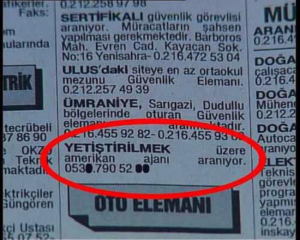 Gazeteye ilan verip altna arkadanzn numarasn yazn