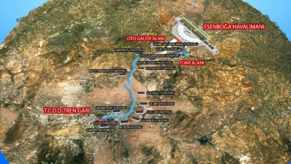 METRO; SIHHIYE, GAR, GENLK PARKI,HACIBAYRAM, STELER, AYDINLIKEVLER, KUZEY ANKARA, PURSAKLAR, SARAY, FUAR ALANI VE HAVAALANI ARASINDA LEYECEK