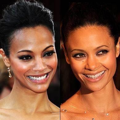 Zoe Saldana ile Thandie Newton, bazen gerekten ikiz gibi grnyor.