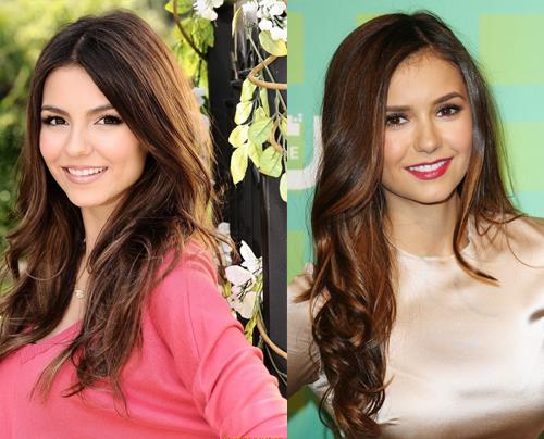 Victoria Justice ve Nina Dobrev ne kadar benziyor.