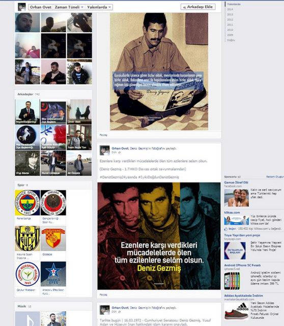 Muhsin Yazcolu'ndan Ahmet Kaya'ya, een militanlardan ID yelerine, Deniz Gezmi'ten Ylmaz Gney'e kadar ok geni bir yelpazede kiilerle ilgili paylamlarn yapld profilde, iki gn nce yazlan bir mesaj dikkat ekiyor.
