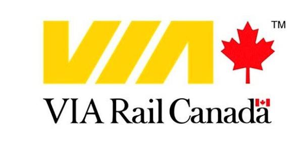 VIA Rail Canada Bu logoda iki trenin karlkl gidi geliini harflerle simgelemi. Ortadaki 'I' harfi de yolun gidi-dn ksmlarnn ayrmn gsteriyor.
