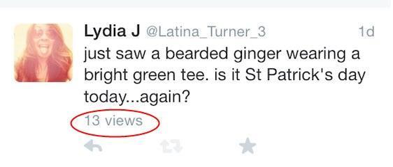 Twitter'n en radikal deiikliklerinden biri ise henz kesinlemese de 'okunma' rakamlar olacak. Atlan tweet'leri ka kiinin okuduu grnecek ve bylece kullanclar yazdklaryla ka kiiye ulaabildiklerini gerek zamanl olarak renebilecek.