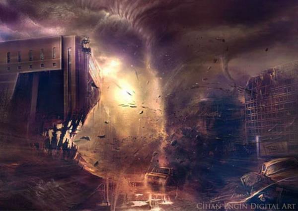 Dev hortum Kzlay Meydan'n yok ederken