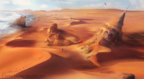 Dalgalarn ekilmesiyle le dnen stanbul ve Galata Kulesi