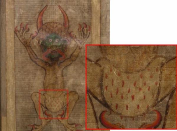 <p><b>Efsaneye gre</b></p>  Ge saatlere kadar uraan rahip, baaramayacan anlaynca eytandan yardm ister ve bu ekilde eytann da yardmyla kitab tamamlar. Sonucunda ise ruhunu eytana satm olur. Rahiplerin byle bir kitap karlnda gnahkar rahibin cann balamasnn sebebi, byle bir kitabn bulunaca manastra n ve hret kazandraca inancdr. Fakat tahmin ettikleri gibi olmaz, kitap bulunduu her yere lanet ve salgn hastalk yayar, yzlerce kiinin lmne yol aar.