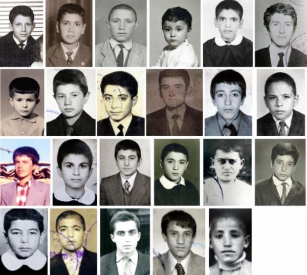 Anadolu Ajans, 23 Nisan Ulusal Egemenlik ve ocuk Bayram dolaysyla, Babakan Recep Tayyip Erdoan ile bakanlarn ocukluk fotoraflarn derledi. (st sra solda saa) Babakan Recep Tayyip Erdoan, Babakan Yardmcs Blent Arn, Babakan Yardmcs Beir Atalay, Babakan Yardmcs Ali Babacan, Maliye Bakan Mehmet imek, AB Bakan ve Bamzakereci Mevlt avuolu, (ikinci sra soldan saa) Dileri Bakan Ahmet Davutolu, ileri Bakan Efkan Ala, alma ve Sosyal Gvenlik Bakan Faruk elik, Salk Bakan Mehmet Mezzinolu, Kalknma Bakan Cevdet Ylmaz, Milli Eitim Bakan Nabi Avc, (nc sra soldan saa) Ekonomi Bakan Nihat Zeybekci, Kltr ve Turizm Bakan mer elik, Enerji ve Tabii Kaynaklar Bakan Taner Yldz, Ulatrma Denizcilik ve Haberleme Bakan Ltfi Elvan, Orman ve Su leri Bakan Veysel Erolu, Gda Tarm ve Hayvanclk Bakan Mehdi Eker, (alt sra soldan saa) Milli Savunma Bakan smet Ylmaz, evre ve ehircilik Bakan dris Gllce, Gmrk ve Ticaret Bakan Hayati Yazc, Bilim, Sanayi ve Teknoloji Bakan Fikri Ik ve Adalet Bakan Bekir Bozda.