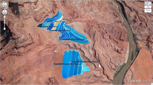 15. Potasyum Havuzlar (3829'0.16&#8243;N 10940'52.80&#8243;W) Moab, Utah, ABD