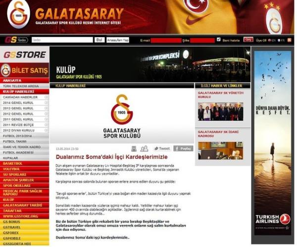 <p><b>Spor dnyas yasta</b></p>  Manisa'nn Soma ilesinde yaanan maden faciasnn ardndan Trkiye Futbol Federasyonu ve spor kulpleri taziye mesajlar yaymlad