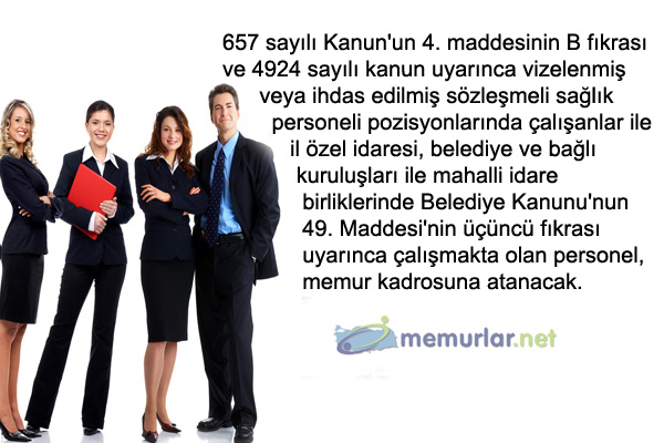 96 bin 505 personel kadroya ge�irilecek