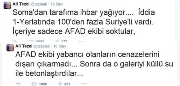 "��eride kalan ki�ilerin hi� mi anas� babas� yok, onlar hi� sormayacak m�?" sorular� yo�unla��nca Tezel tam bir g�n sonra bu kez "i�eride 100 Suriyeli var" dedi.