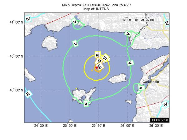 Ege Denizi'nde 6,5 byklnde deprem meydana geldi.